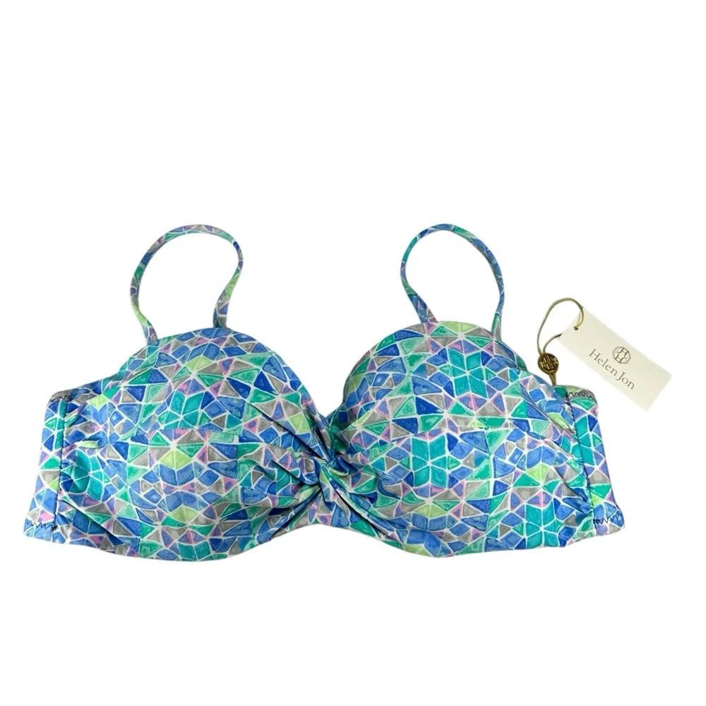 Helen Jon Womens Seaglass Twist Underwire Bra W/ Removable Straps Medium NWT